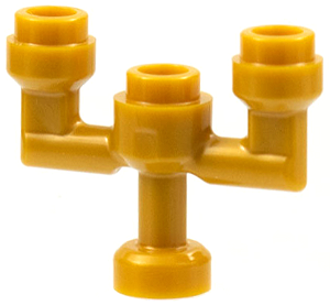 Castiçal / Candelabro Dourado Perolado