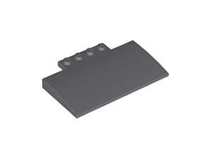 Inclinação curvada 5x8x2/3 com quatro studs Cinza Escura