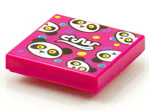 Placa Lisa 2x2 com desenho de Pandas
