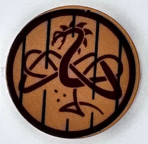 Placa Lisa Redonda 2x2 com desenho de Dragão