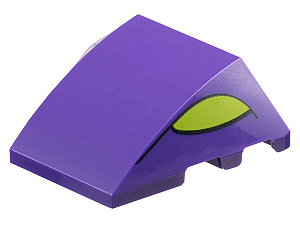 Cunha Dark Purple 4x3 Curva tripla com contornos de olhos Verde Limão