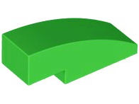 Tijolo curvo 3x1 Verde Brilhante