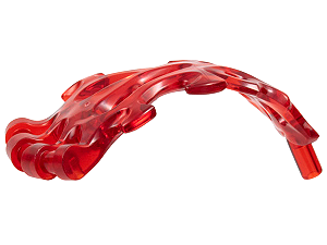 Explosão de energia arredondada com extremidade de barra e 3 alças de barra Translúcida Vermelha