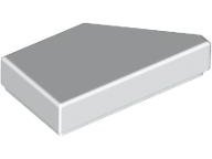 Placa Lisa Modificada 1x2 com Chanfro Esquerda Branca