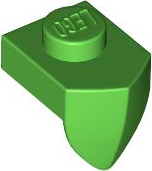 Placa Modificada 1x1 com dente vertical Verde Brilhante