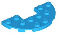 Placa Redonda 3x6 com corte 1x2 Dark Azure
