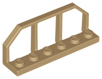 Placa modificada 1x6 com grade de vagão de trem Bege Escura