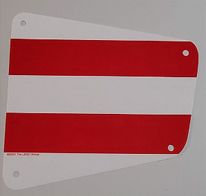 Vela de Plástico Branco 19x17 com Desenho de Listras grossas Vermelhas Set 21322