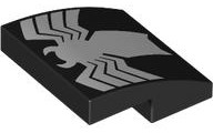 Inclinação Curva 2x2 Preta com desenho de Aranha