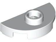 Placa Redonda 1x2 Metade com 1 Stud (Jumper) Branca