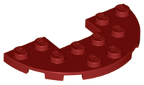 Placa Redonda 3x6 com corte 1x2 Dark Red