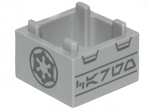 Caixa 2x2x1 com simbolo do Império (Star Wars) Cinza Claro