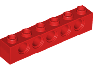 Tijolo Lego Technic 1x6 Vermelho