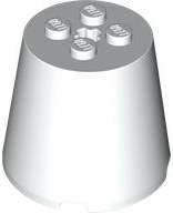 Cone 4x4x3 com Furo para Eixo Branco