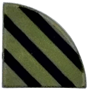 Placa Lisa redonda 1x1 de 1/4 Verde Oliva com Listras Pretas