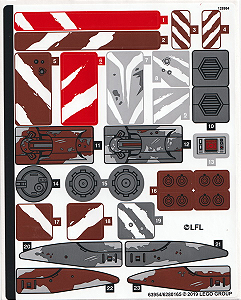 Cartela de adesivos para SET 75254