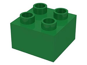 Tijolo Lego Duplo  2x2 Verde