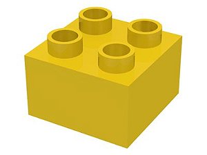 Tijolo Lego Duplo  2x2 Amarelo
