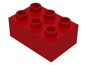 Tijolo LEGO DUPLO  2x3 vermelho