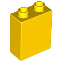 Tijolo Lego Duplo1 x 2 x 2 sem Tubo Inferior Amarelo