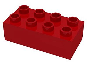 Tijolo Lego Duplo 2x4 Vermelho