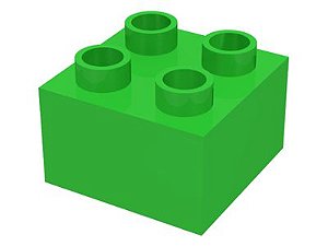 Tijolo Lego Duplo  2x2 Verde Limão