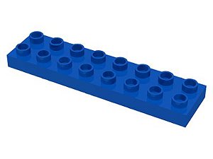 Placa 2x8 Lego DUPLO Azul