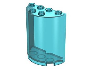 Meio Cilindro 2x4x4 Translúcido Azul Claro