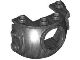 Painel 4x2x2 2/3 Redondo com Furo Circular e Pinos nas Laterais Cinza Escuro Perolado