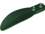 Placa Redonda 1 x 2 com Folha Arredondada Verde Escura