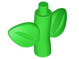 Caule de Planta com Barra e 2 Folhas Verde Brilhante