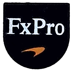 Placa Lisa Modificada 1x1 meio círculo Preta com logo FxPro