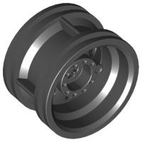 Roda Lego 30,4 mm D. x 20 mm sem furos de pinos e aro reforçado Preta
