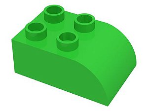 Tijolo verde Lego DUPLO 2X3 com curvatura no topo