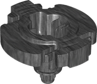 Base Giratória 7 x 6 1/2 x 4 com Base de Engrenagem de 16 Dentes Pearl Dark Gray