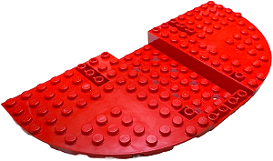 Base 20x10x1 1/3 com Cantos Arredondados,  Centro Rebaixado 4x9 e 8 furos Vermelha