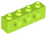 Tijolo Lego Technic  1x4 com Furos Verde Limão