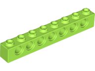 Tijolo Lego Technic 1x8 com Furos Verde Limão