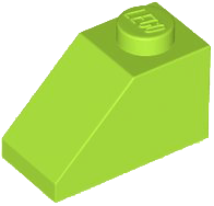 Tijolo inclinado 45 2x1 Verde Limão