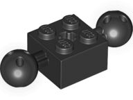 Tijolo Technic com Bolas e Encaixe para Eixo Preto