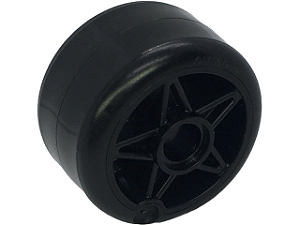 Roda 24x15 com Furo para Pino e Pneu de Plástico Rígido Moldado