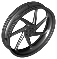 Roda 107,1mm D. x 24mm para Motocicleta Preta