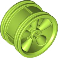 Roda 30,4 mm D. x 20 mm com 5 raios grandes Verde Limão