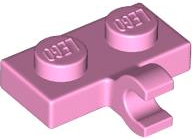 Placa modificada 1x2 com Clip Horizontal rosa brilhante