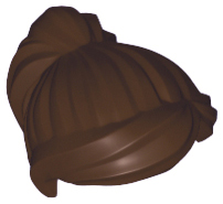 Cabelo com rabo de cavalo e franja lateral Marrom escuro