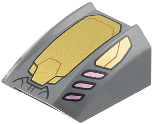 Inclinação Curva 2x2 Cinza Escura com Desenho de Placas de Armadura