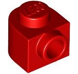 Tijolo Redondo 1x1x2/3 meio círculo estendido com pino lateral Vermelho