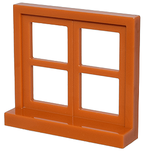 Janela 1x4x3 Quadrada com 4 Painéis e Peitoril Dark Orange