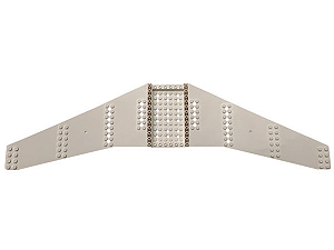 Placa de Asa 16x56x2 com 6x10 Pinos Rebaixados e 45 Furos Branca