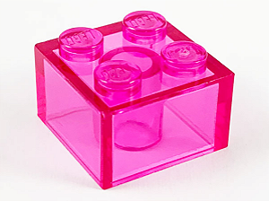 Tijolo 2x2 Translúcido Rosa Escuro